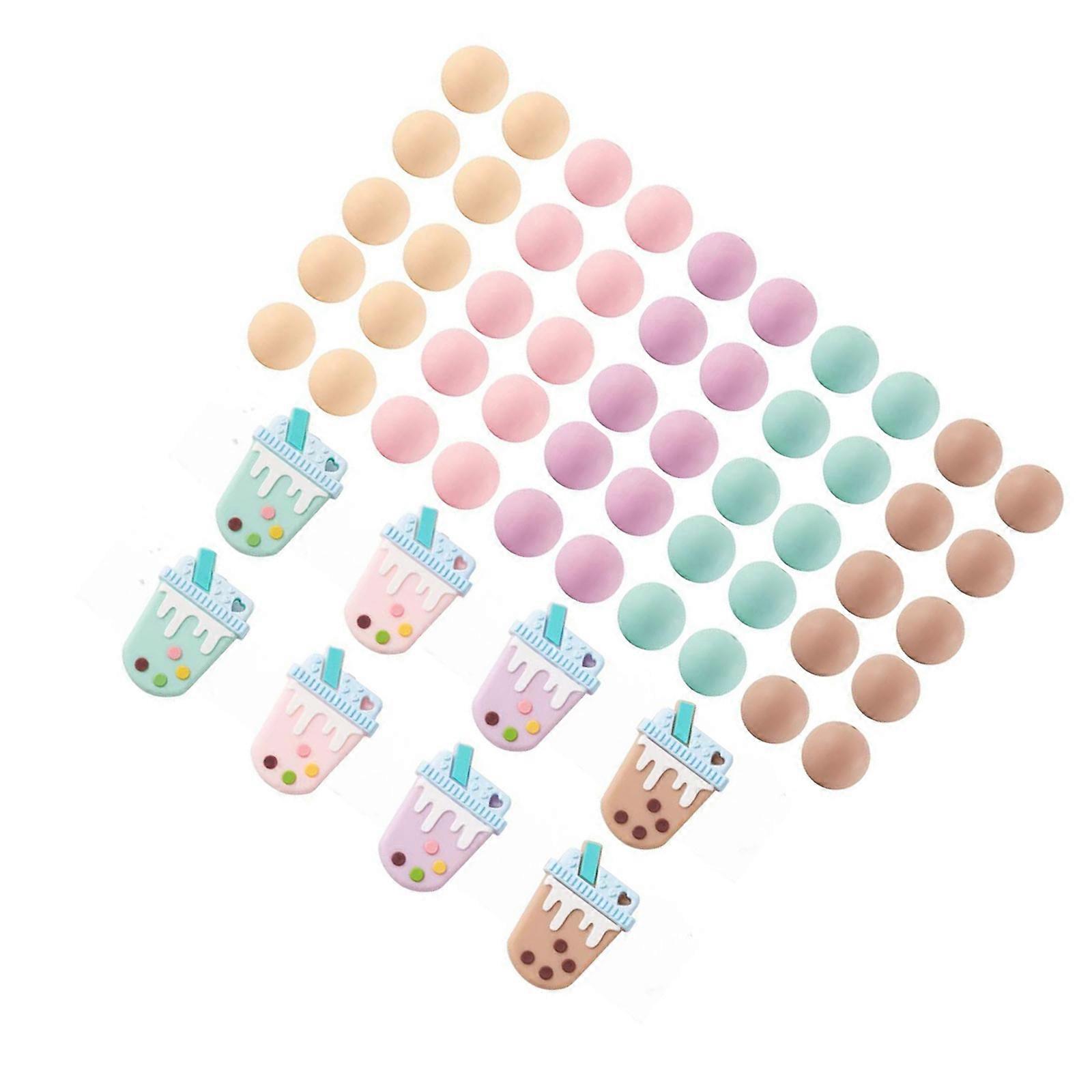 Faça você mesmo contas de silicone para pulseira, chaveiro de carro, chaveiro elástico, acessório para chaveiro com contas, contas para chá com leite multicoloridas