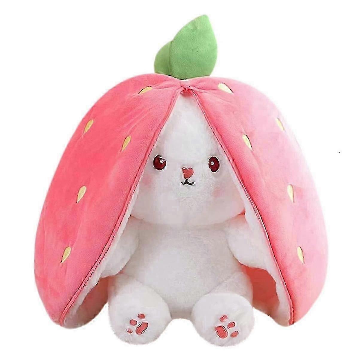 Reversible Carrot Bunny Stuffed Animal, Carrot Ears Zip Plush Toy, Fruit Bunny Plush in a Carrot Plush Bag