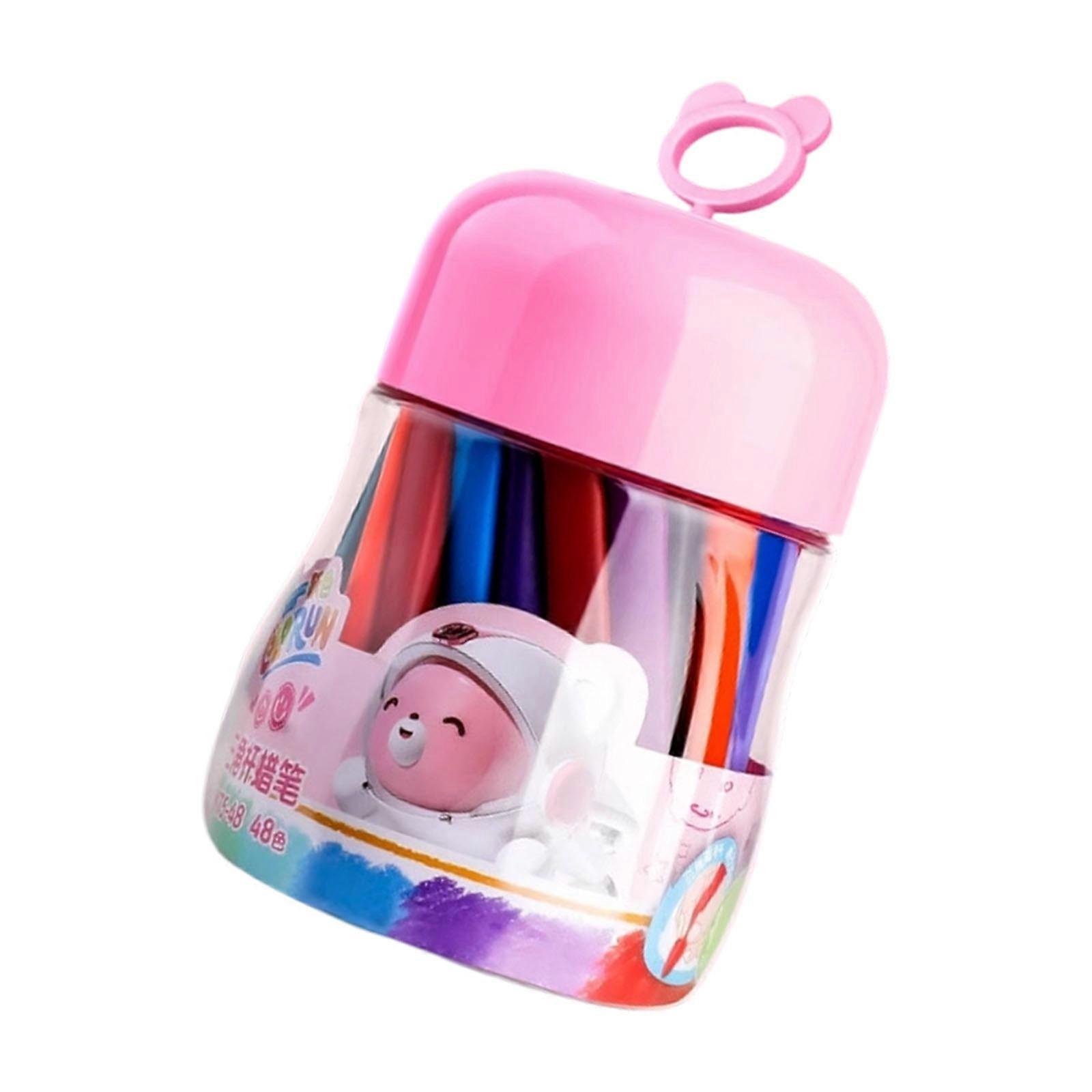Bulk Crayon Bucket With Easy Clean Features Triangular Shape Promotes Proper Technique For Artists  Princess pink