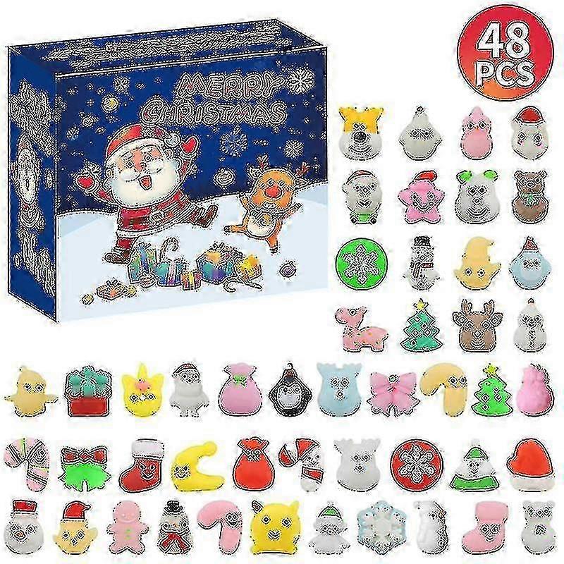 f Advent Calendar , 48pcs Christmas Countdown Calendar Squishy Toys Cute Mochi Squishy Advent Calendar_za SX