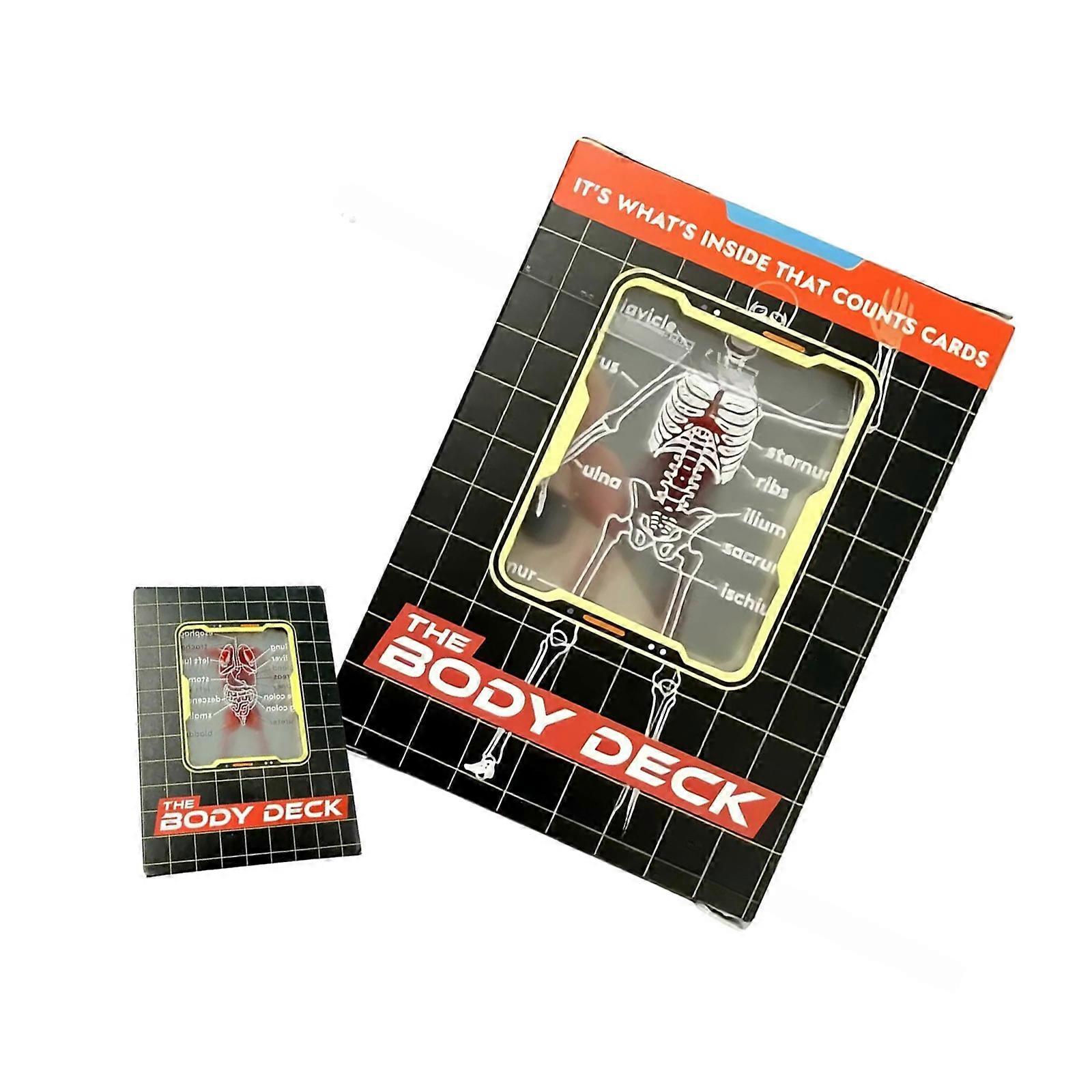Funny Human Body Educational Card Deck with Clear Images And Realistic 3D Organ Crossed Sections for Party Gaming Night Multicolor
