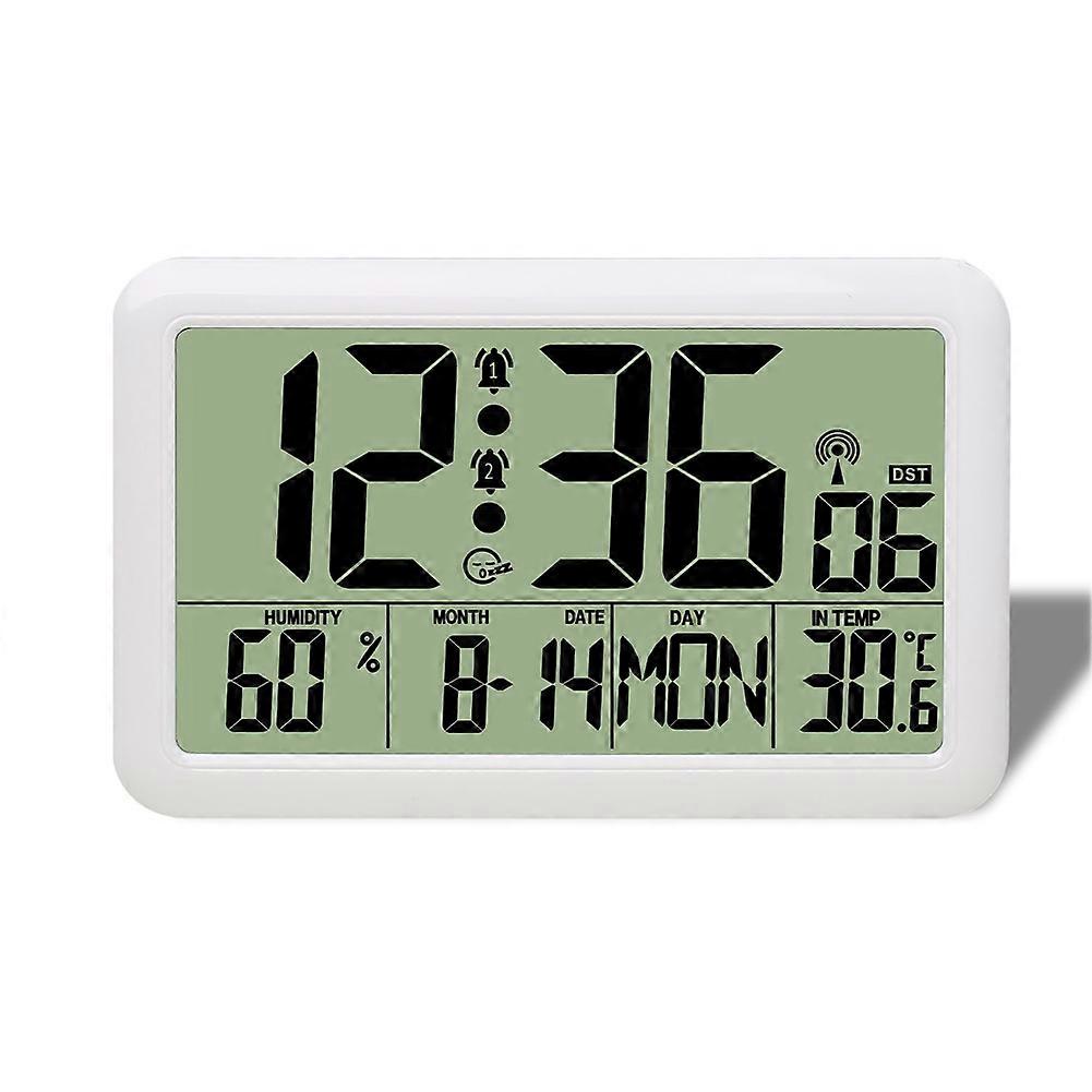 Clock with Indoor Outdoor Temperature Wireless,Precision Sensor,7.5 Inch LCD Display with Backlight,Self-Setting