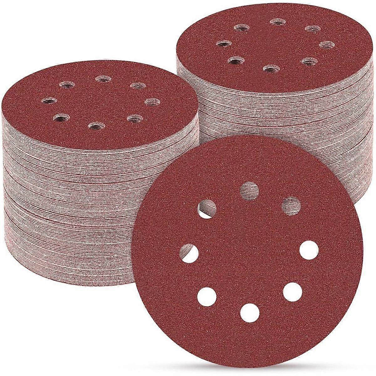 165 PCS 5In Sanding Discs,Round Hook and Loop Sandpaper for Random Orbital Sander 40 60 80 120 150 2