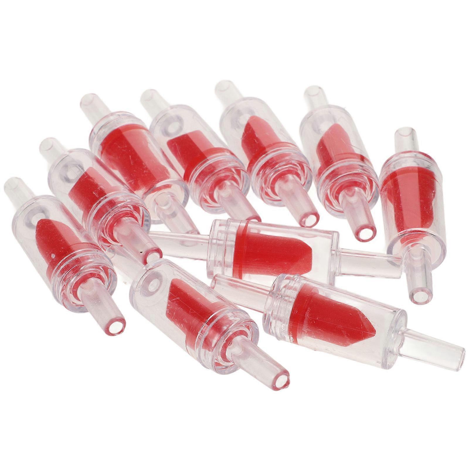 One Way Check Valve for Aquarium Fish Tank Use 10Pcs Red ABS Material