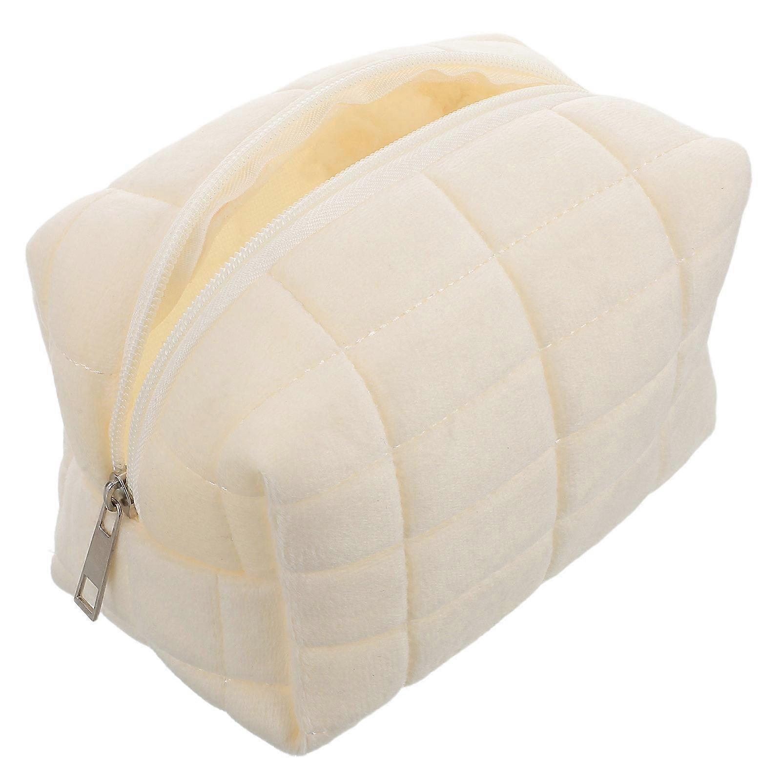 Makeup Pouch Large Capacity for Storage Beige Stylish Cosmetic Bag