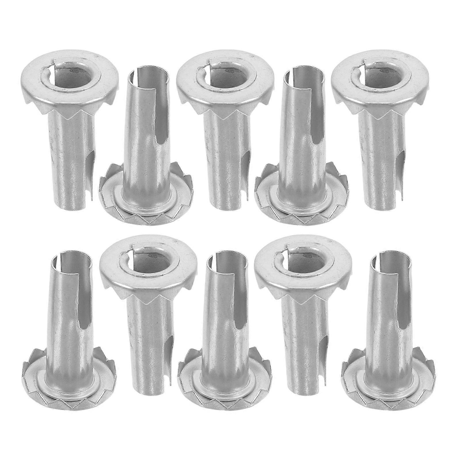 Metal Caster Inserts 10Pcs Replacement Sockets for Changing Table Chair Leg Wheels Silver Durable