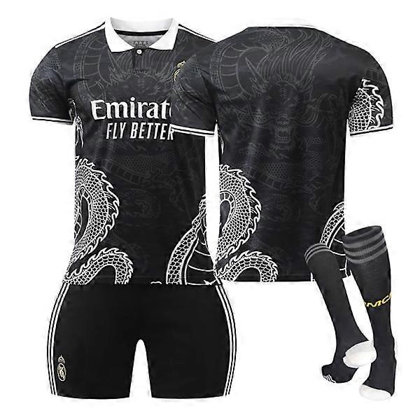 23-24 Real Madrid football uniform dragon pattern version children and adults set sports team uniform no number 1 1 no number 28