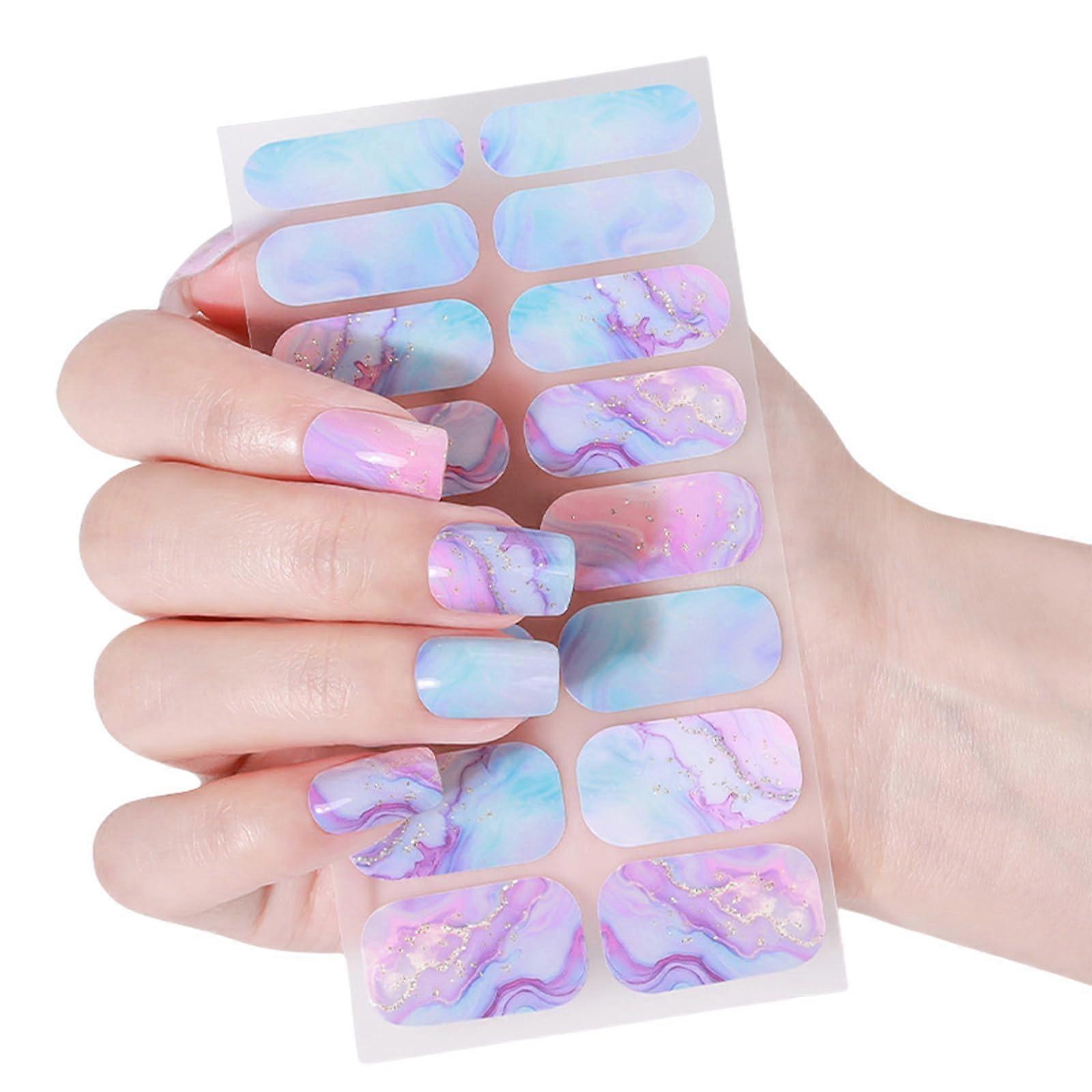 Glossy Waterproof Nail Wraps Full Coverage Quick NoHeat Application Long Lasting for Natural Nails