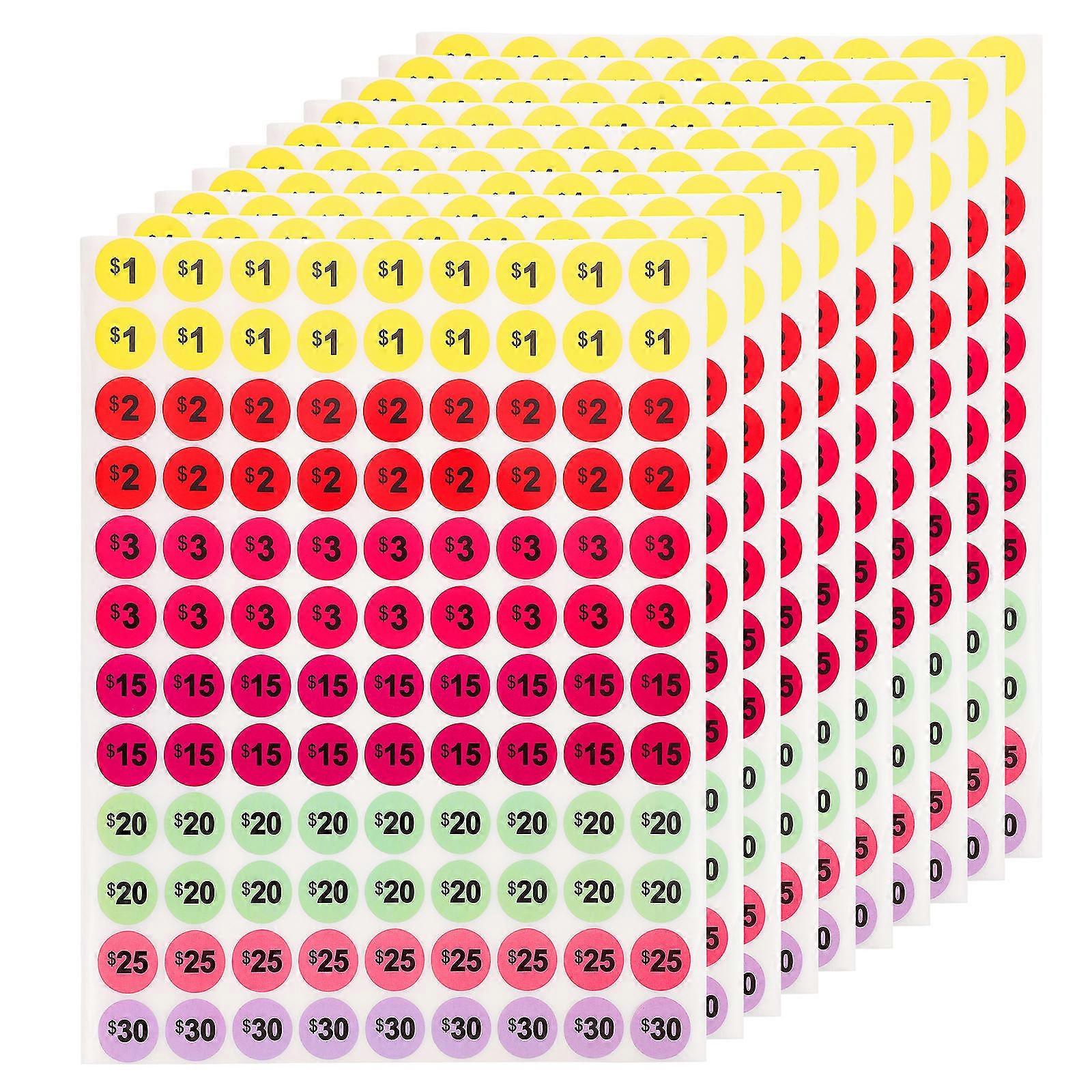 10 Sheets Adhesive Price Tag Paper Pricing Marker Label Market Pricing Tools Small Business Stickers