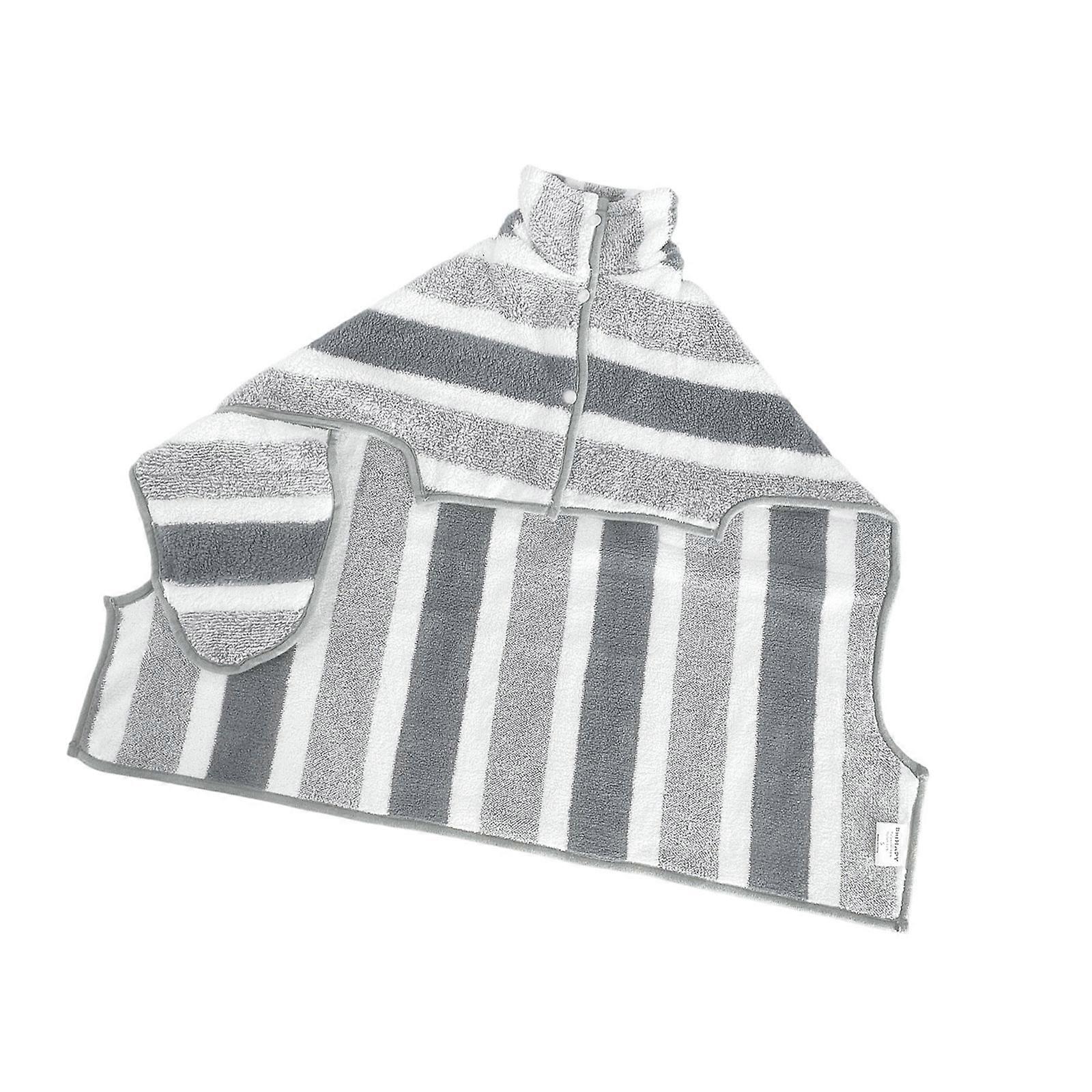 Versatiles Quick Drying Corals Fleece Robe Soft Striped Towel Robe For Pet After Swimming Bathing Wet Weather  Gray XL