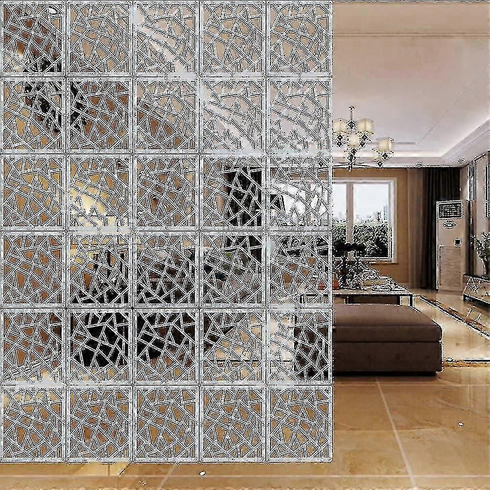 أفضل مجموعة من 12 فواصل غرفة PVC صديقة للبيئةلوحة مقسم بسيطة وحديثة منحوتة 29 سم × 29 سم أبيض JU