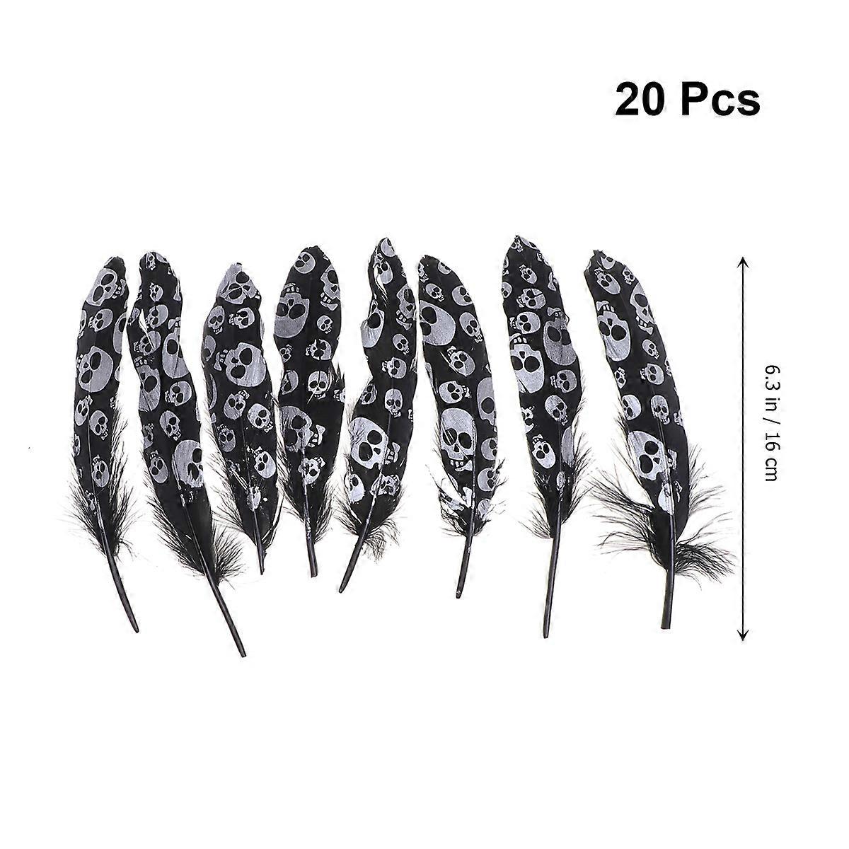 Skulls Goose for DIY Craft 20Pcs Black Swan with Halloween Pattern