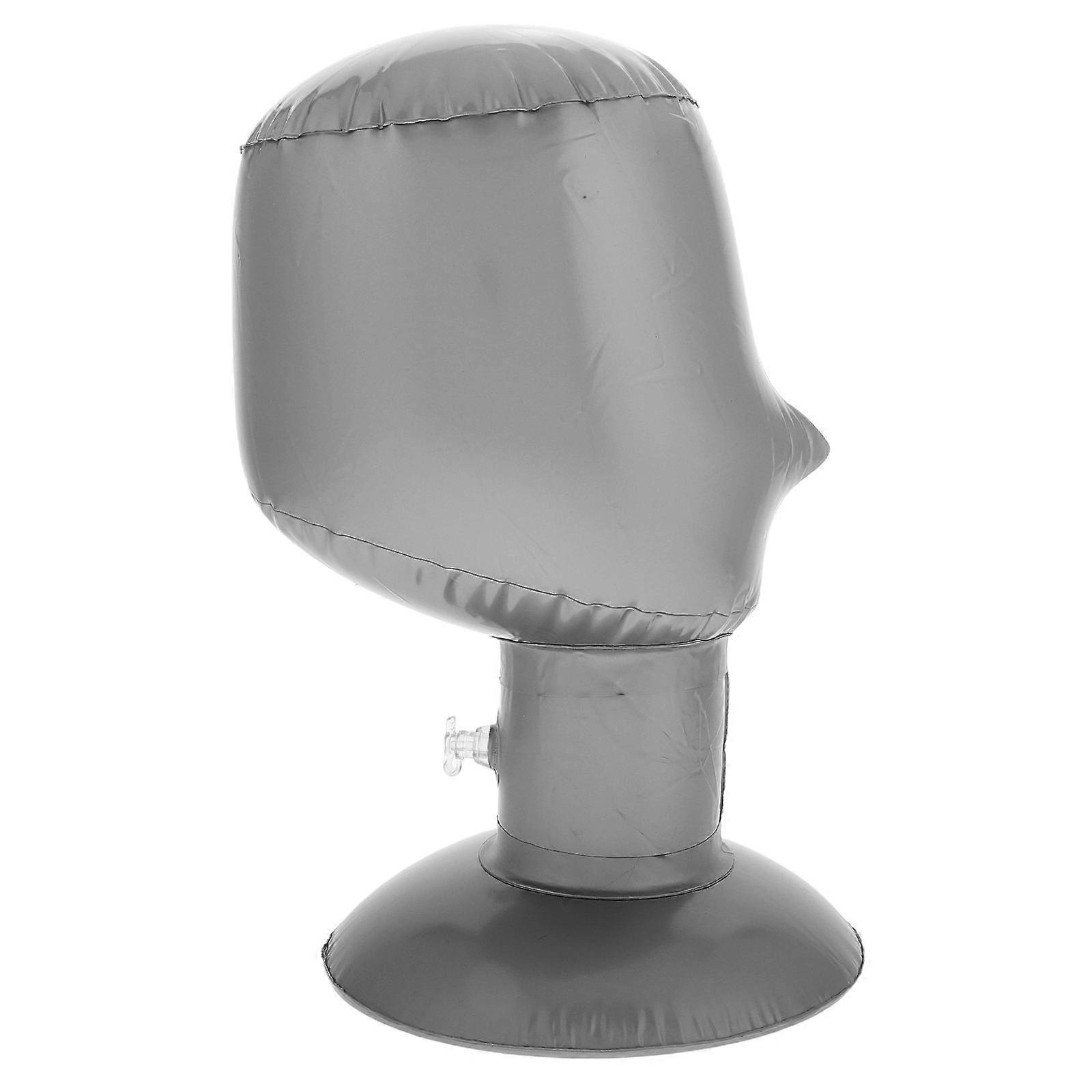 Silver Mannequin Head Inflatable Wig Display Stand for Hat Organizer