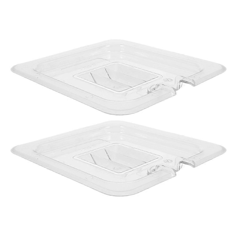 Transparent Plastic Food Pan Cover for 2Pcs with Handle for Serving