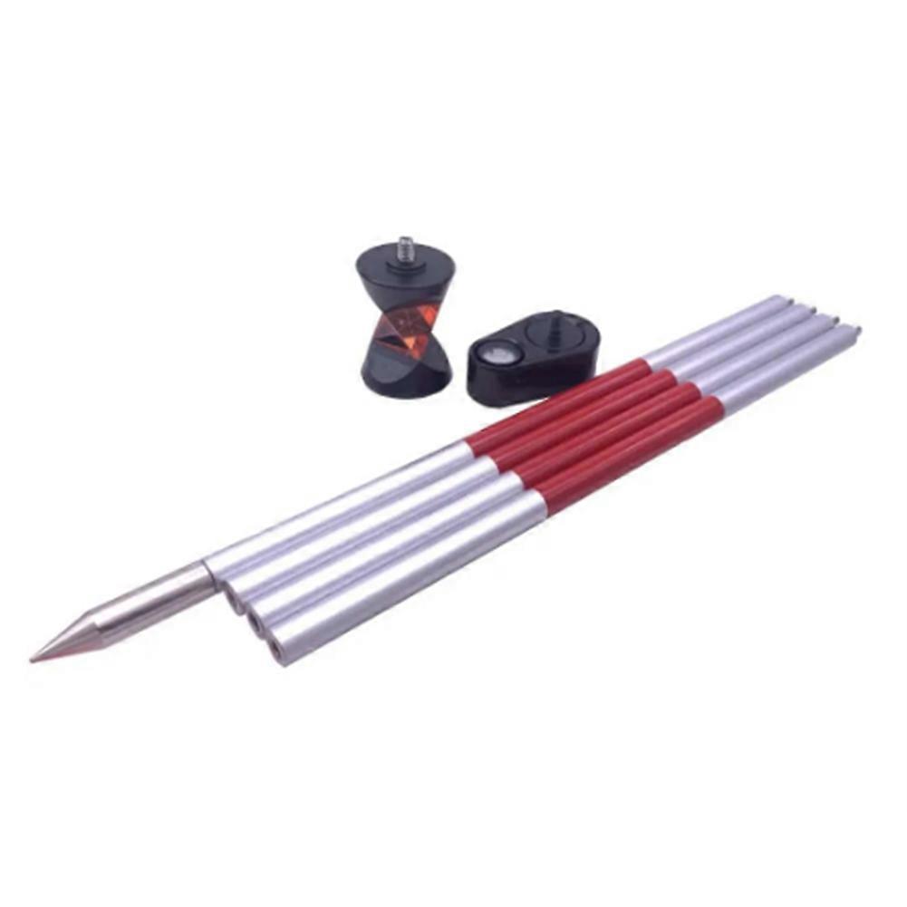 Mini 360 Degree Prism for Swiss Type Total Station Replace GRZ101 Mini Prism Survey + 4 Poles with Soft Bag + a Bubble