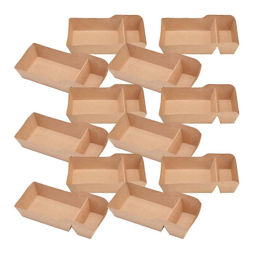 Khaki Paper Snack Boxes for Food Storage Practical 40Pcs