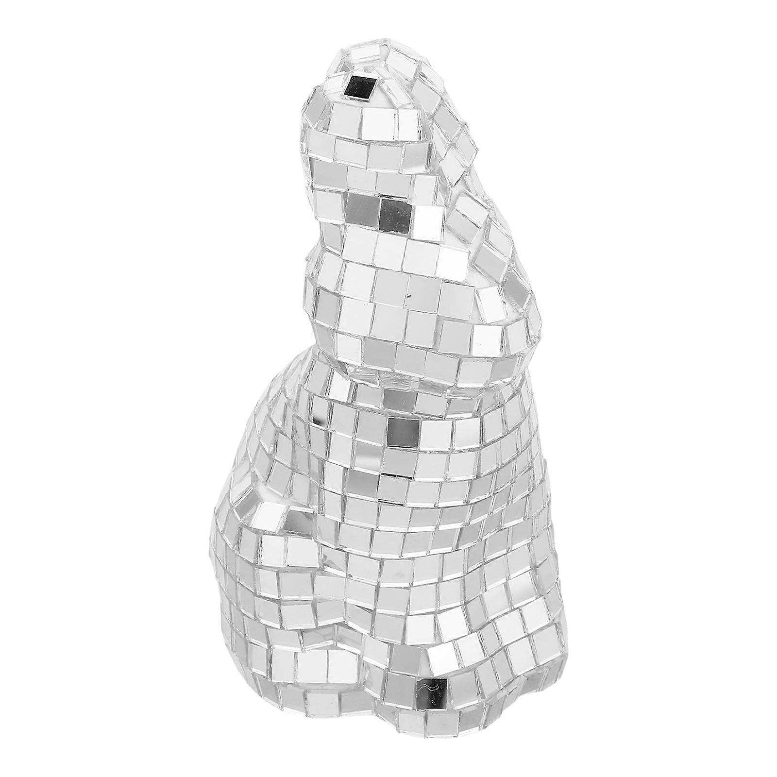 Rabbit Desktop Ornament Table Statue for Decoration Silver Finish