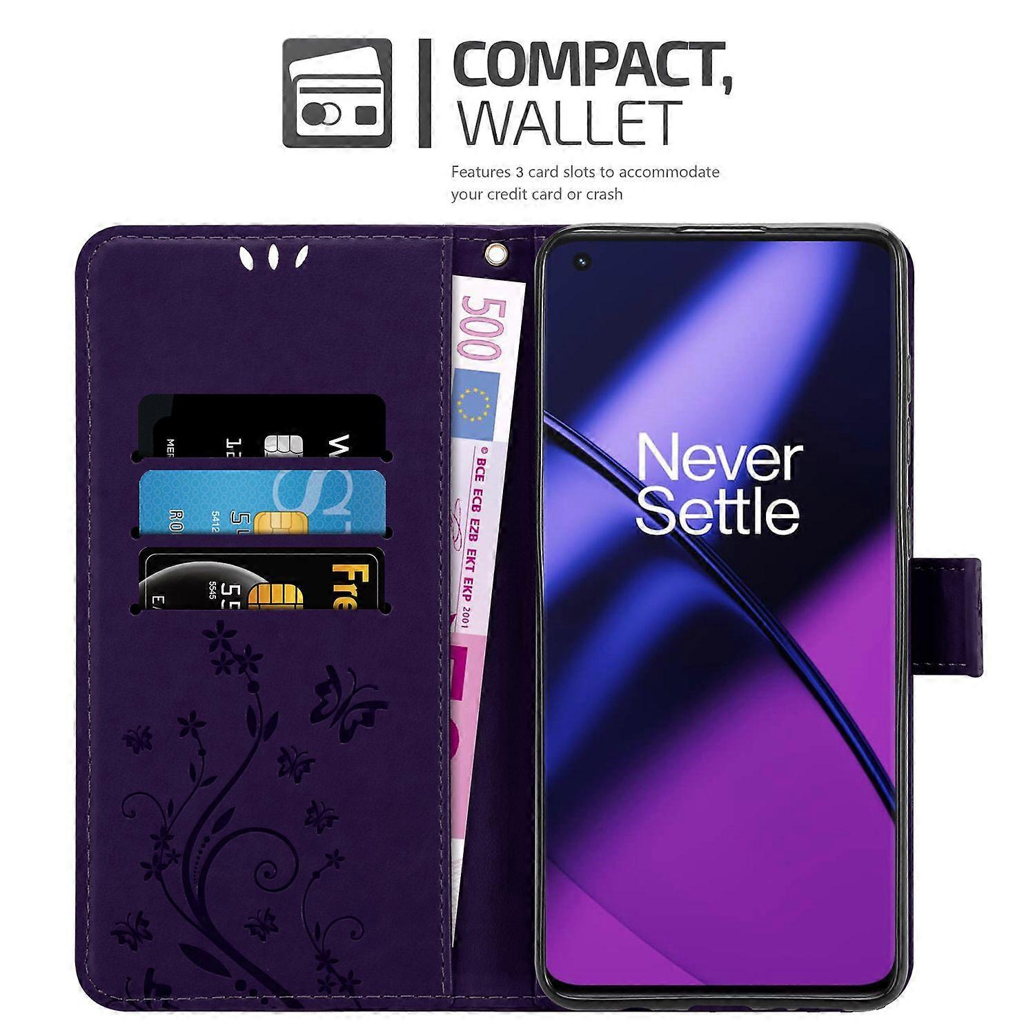 OnePlus 11 5G suojakotelo - kukkakuviolla ja korttipaikalla