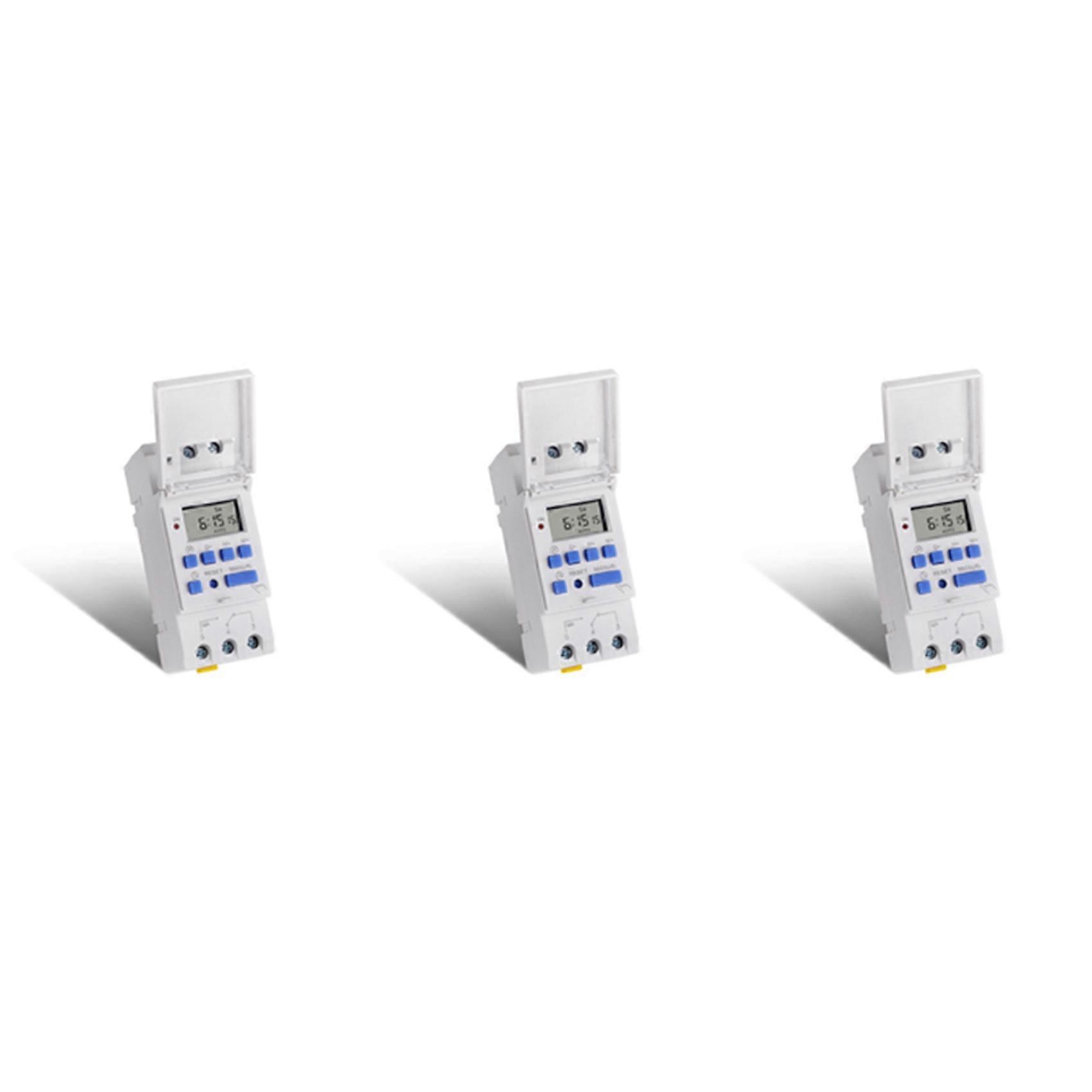 SINOTIMER 3X Electronic Timer, TM615-2 Timer Switch 7 Days 24 Hours Programmable LCD Time Relay-220V