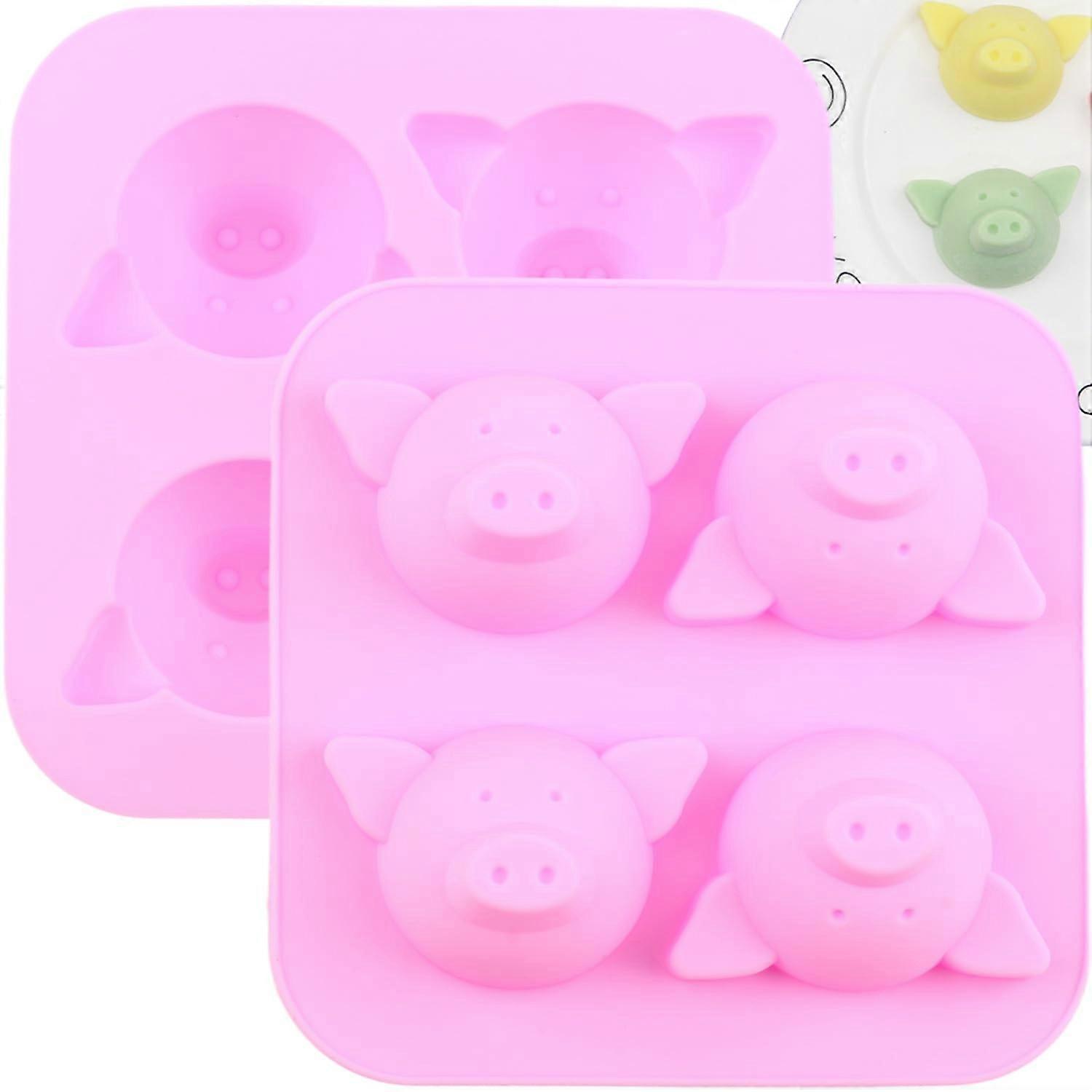 Pig Silicone Chocolate Mold Set of 2, Food Grade Easy Release Piggy Candy Baking Molds