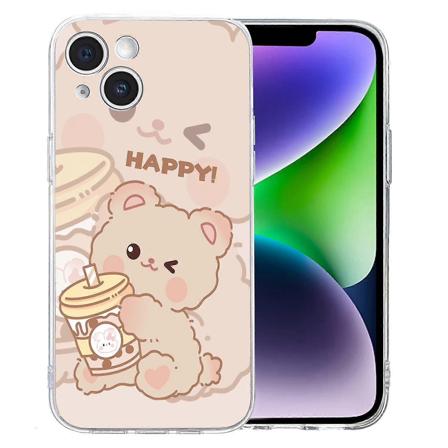 For iPhone 14 Case Pattern Printing Flexible TPU Slim Phone Cover