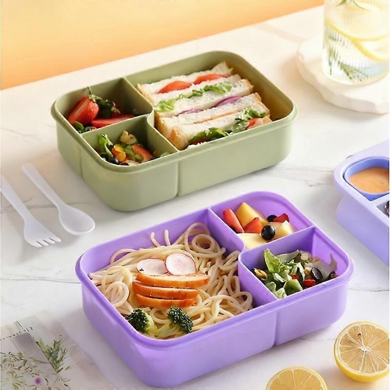 Bento Lunch Box For Kids Girls Cartoon Students Kawaii Cute Heated 3 Grid Sandwich Snack Food Box Special Canteen Food Storage