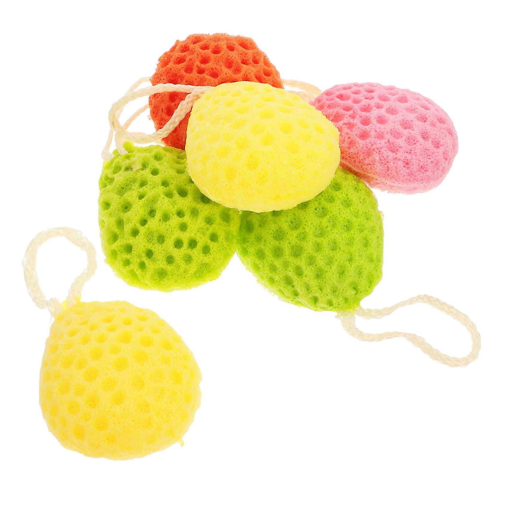 Bath Sponge Set 6pcs Drop Shape Body Scrubber for Gentle Exfoliation NonLatex Assorted Colors