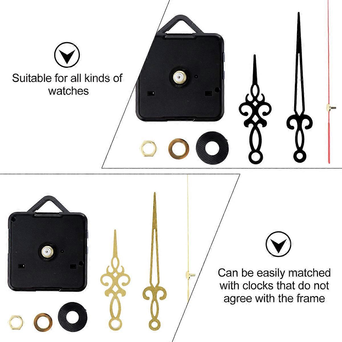 DIY Clock Accessories Precision Sweep Quartz Movements for Clock Use 2Pcs Plastic