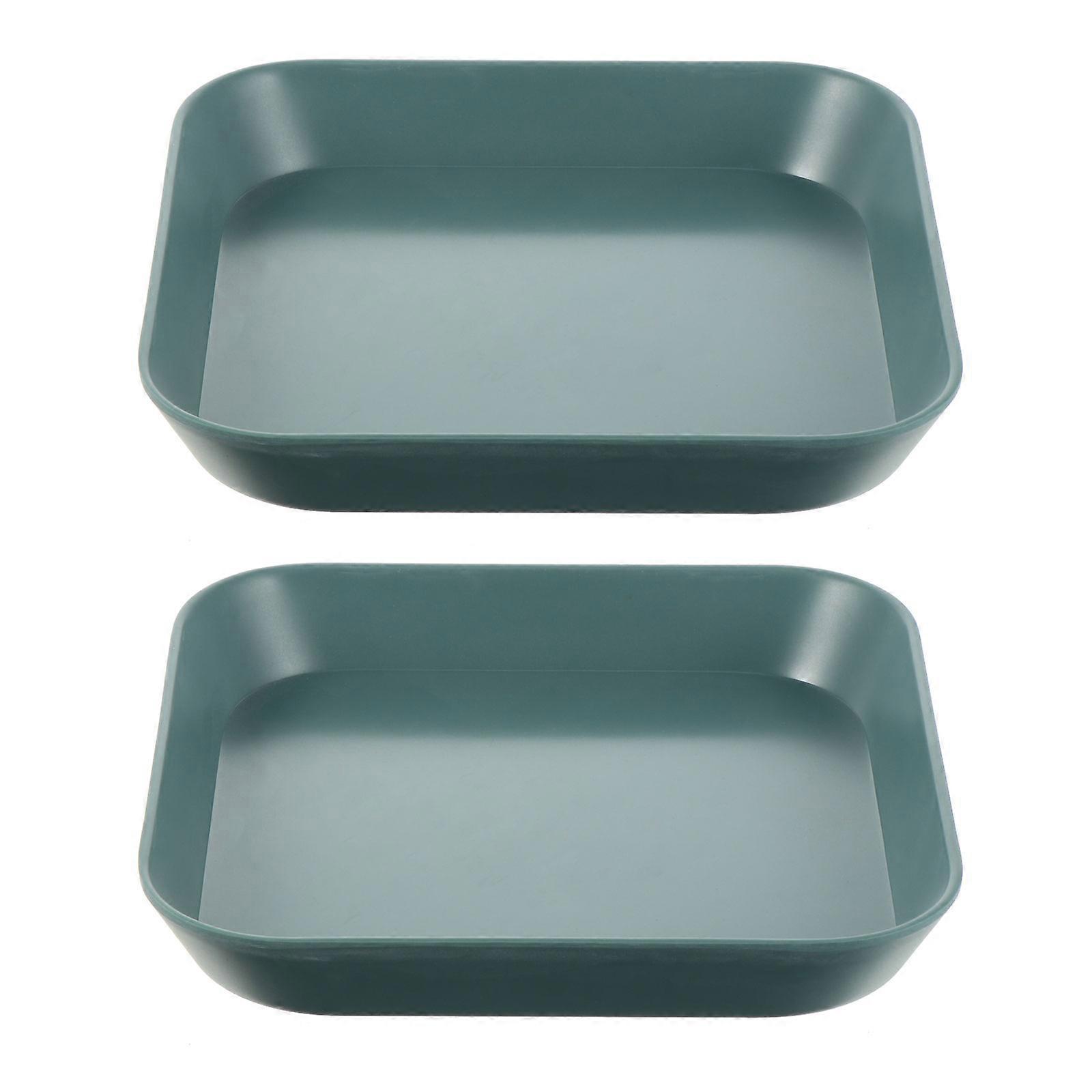 Snack Tray Square Resin Plate Used for Storage 2Pcs