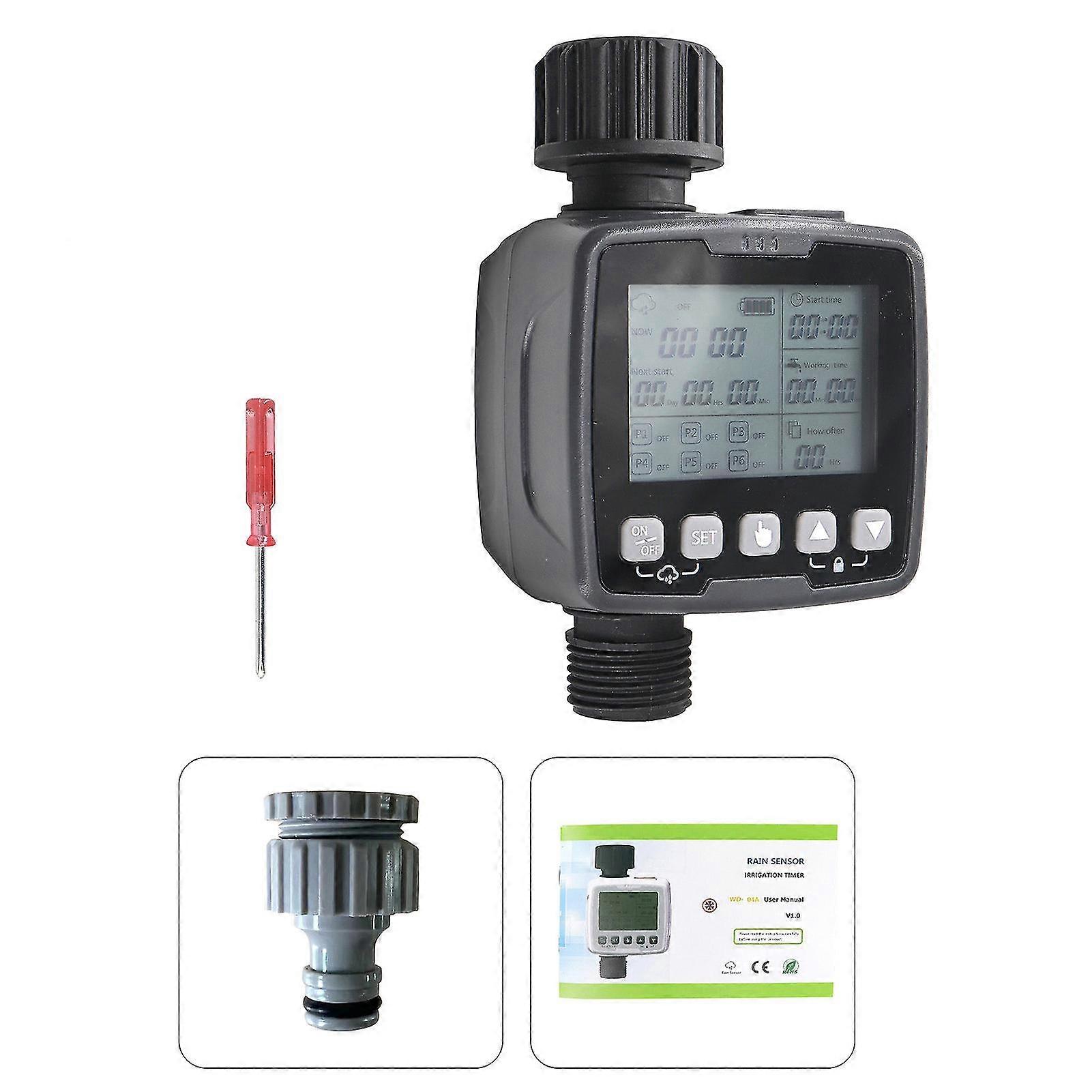 25-26 Digital Water Timer Large Screen IPX5 Waterproof Sensitive Automatic Programmable Digital Water Timer for Home