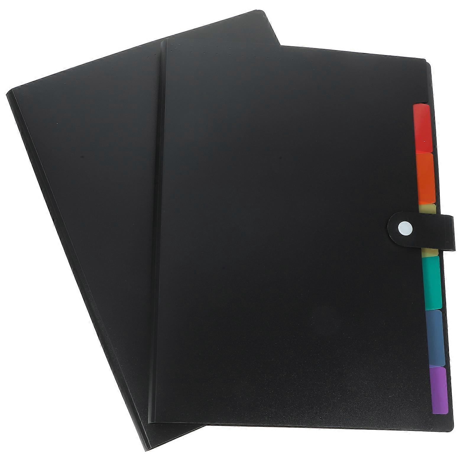 Portable File Folder Organizer School Study Professionals Multiple Pockets 12.73x10.02x0.67IN Document Storage 2Set