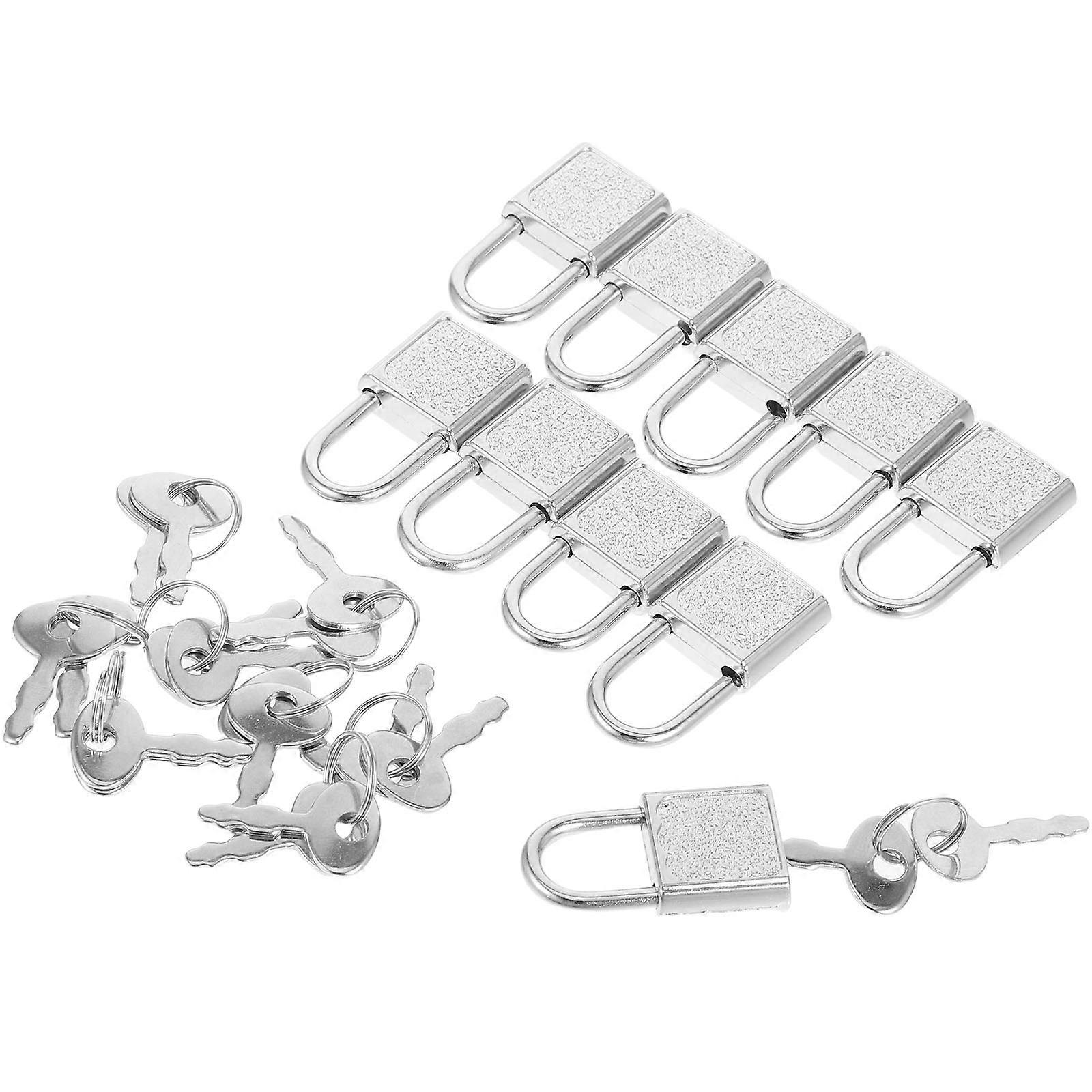 Lock Mini Padlock for Diary 20Pcs Zinc Alloy Square Decorative Silver