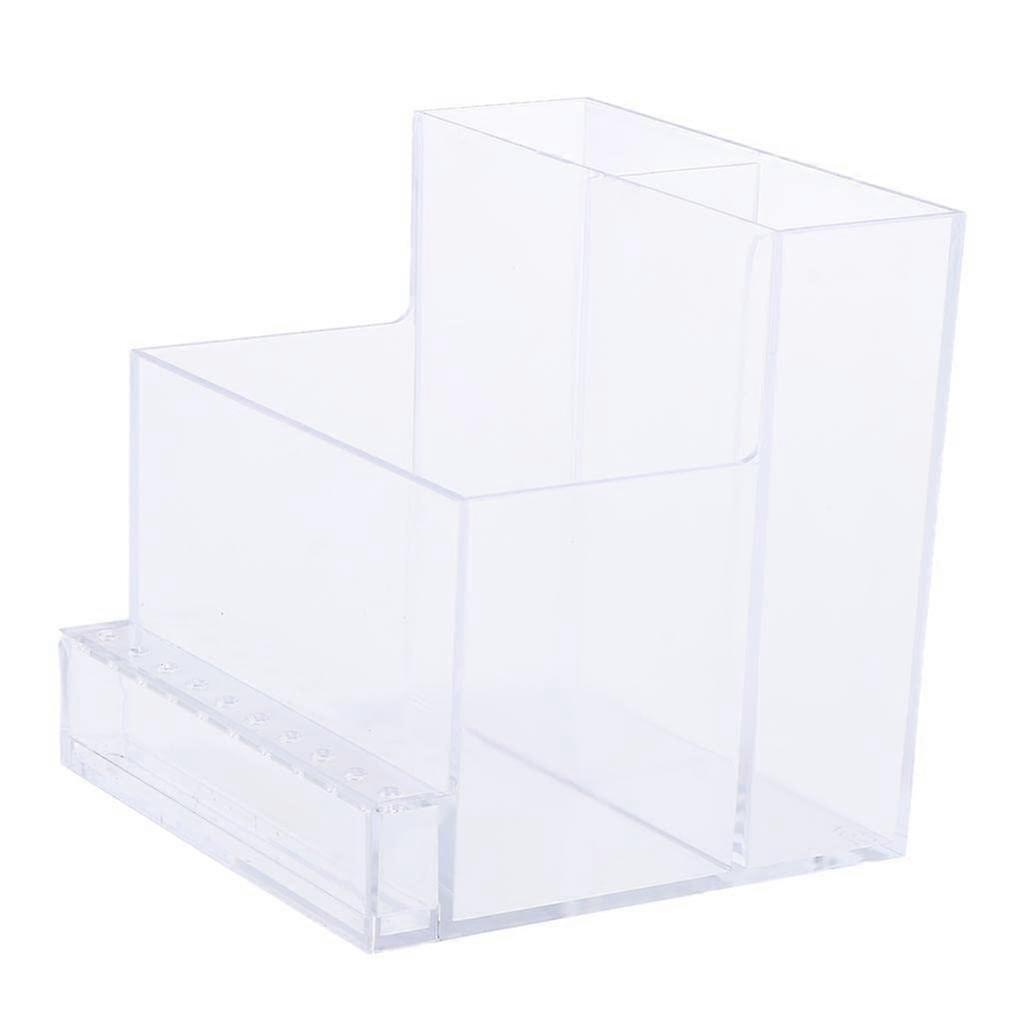 Acrylic Nail Drill Holder Stand with Drill Bits Organizer Box, Clear ThreeLevel Storage Display