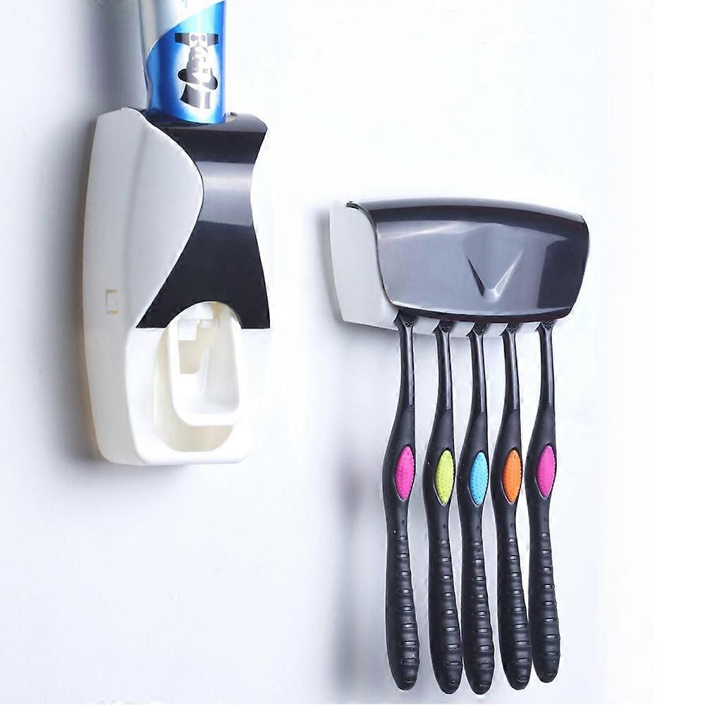 Practical Automatic Toothpaste Squeezer Toothbrush Holder Set with Sticker