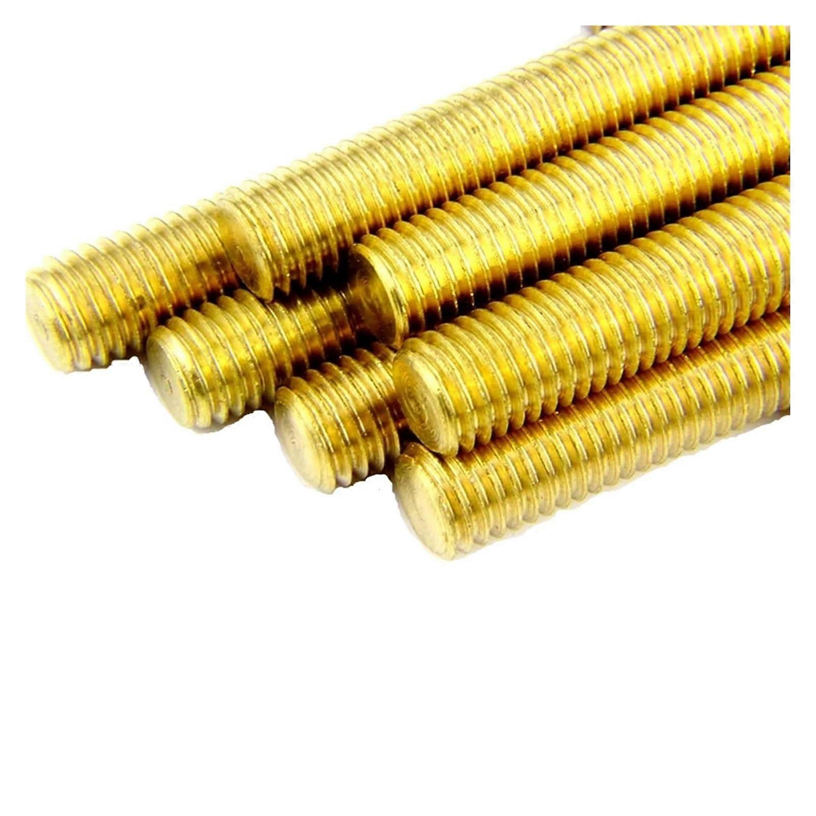 Brass Threaded Rod M5 50mm Full Thread Solid Brass Corrosion Resistant for Machinery Assembly 2pcs
