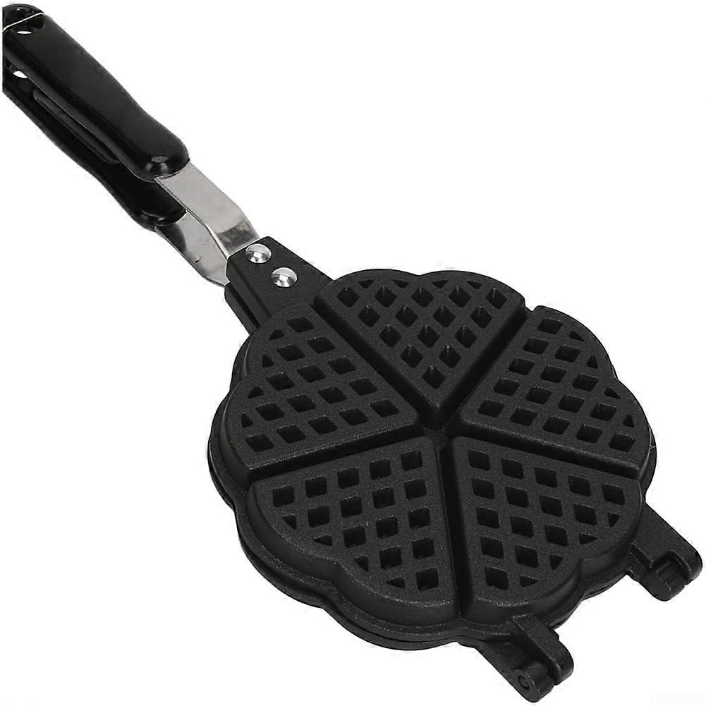 Heart Waffle Maker with NonStick Plates Easy Clean Coating Durable Handle for Kitchen Baking