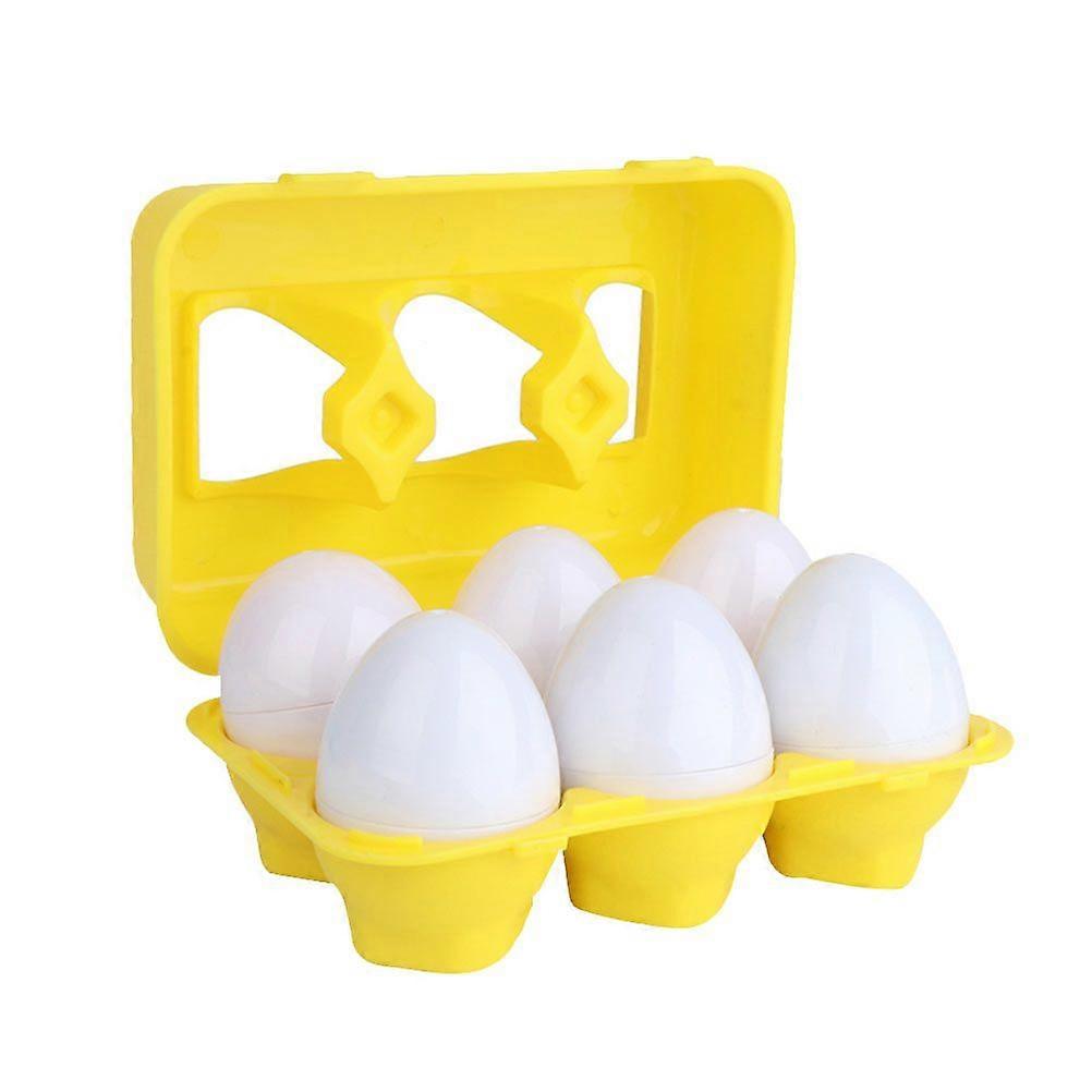 6pcs Easter Egg Toys Easter Recognition Egg Toy Matching Toy (Random for AB)