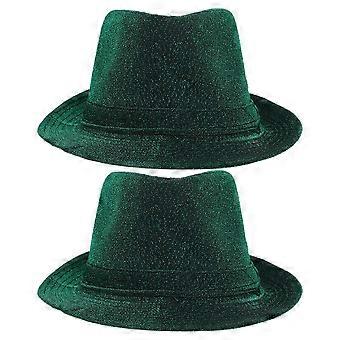 2er-Pack Zylinder für Herren: Irischer Hut zum St. Patrick's Day – Bequeme und stylische Kappe aus Glitzerstoff für Partys, Festivals und Cosplay zum St. Patrick's Day.