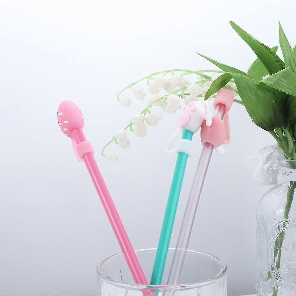 Silicone Straw Covers Cap, Straw Plug Durable Straws, Cartoon Straw Silicone Plug Resuable