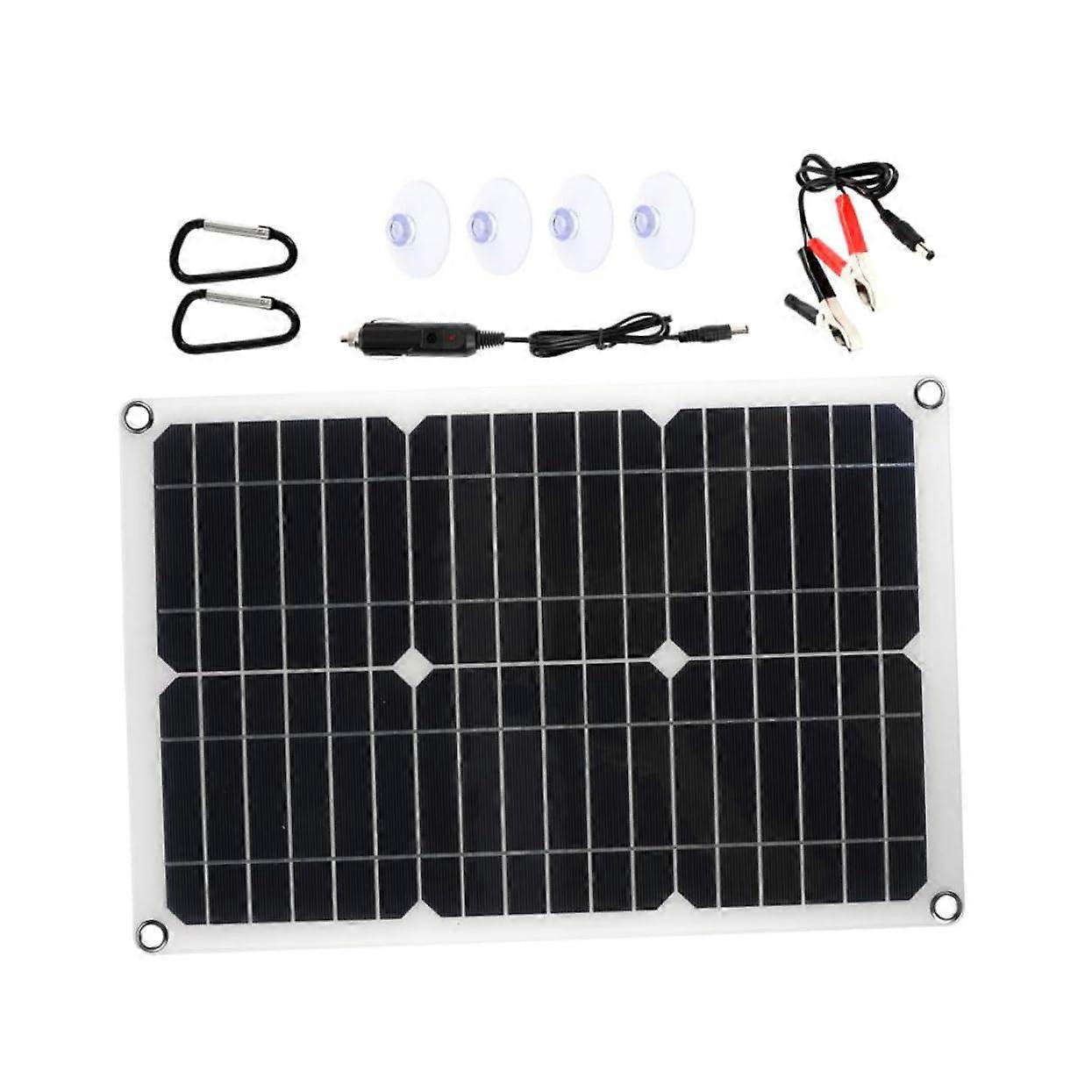Waterproof Portable Solar Panel Charger Kit with Dual USB,  Efficiency for RV Boat Camping