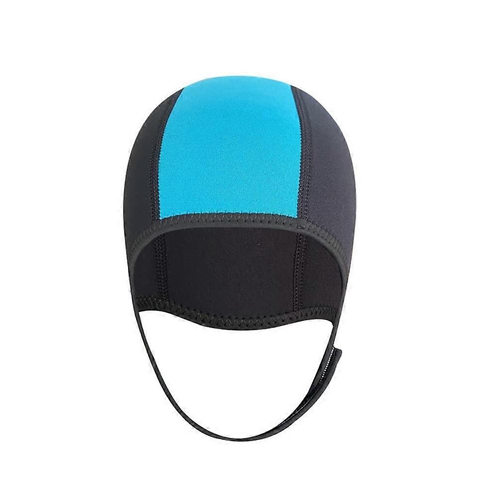 Neoprene Diving Hood with Adjustable Chin Strap, Thermal Insulation Scuba Dive Cap Blue