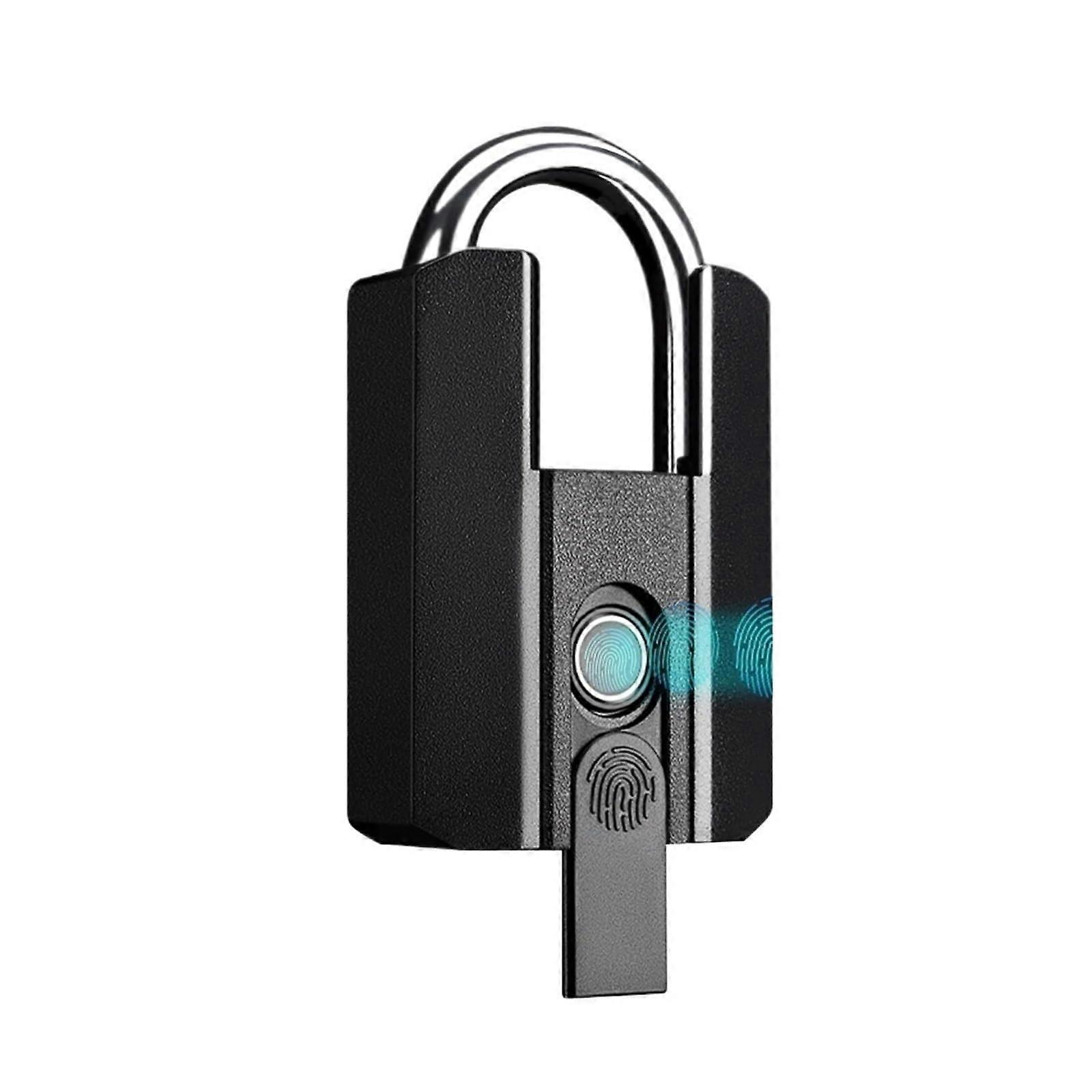 Fingerprint Padlock with Bluetooth App Control, IP67 Waterproof, Key Backup, Compact