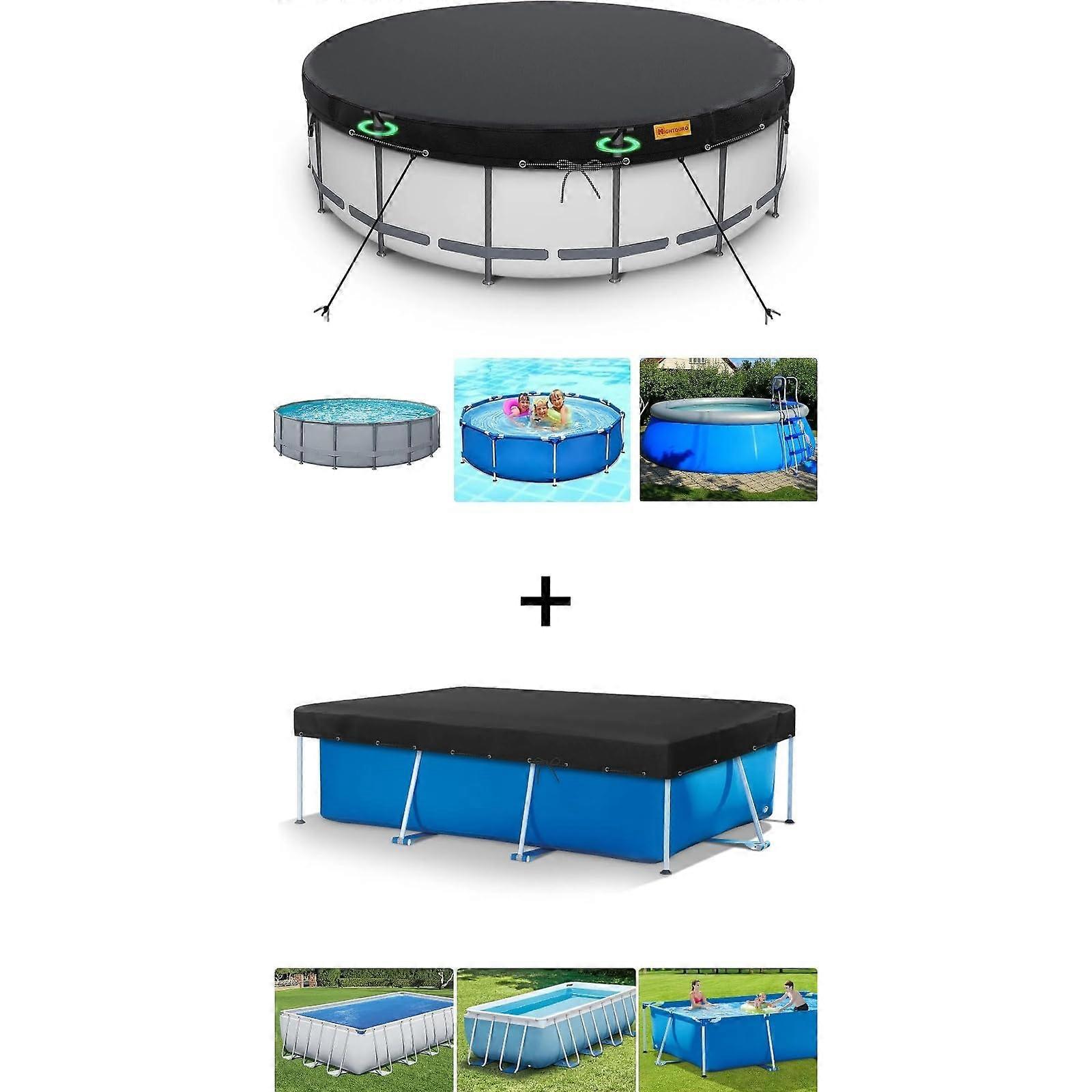 12ft Round Above Ground Pool Cover Heavy Duty Waterproof Dustproof Windproof Secure Fit