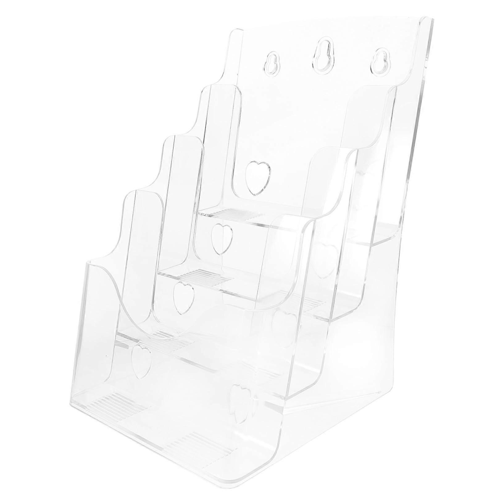 Transparent Multi Layer Desk Organizer File Holder Rack with Stable Base for Office Document Storage