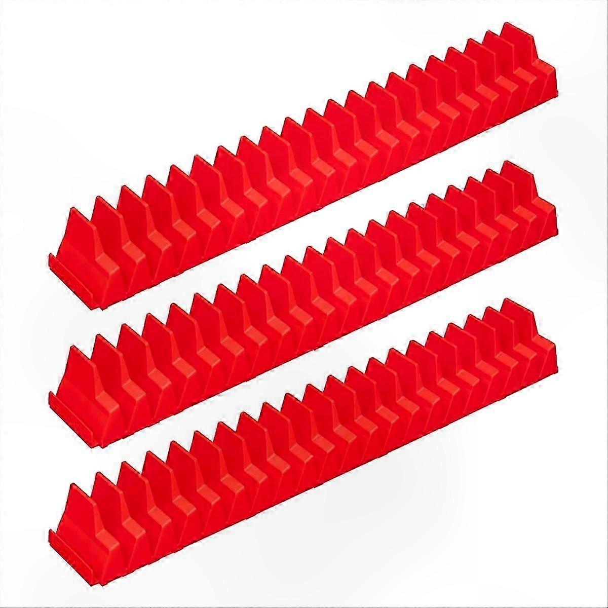 3-Pack Magnetic Wrench Holder Portable Tool Organizer Storage Rack Red