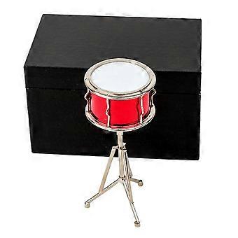 Miniature lilletromme med etui, replika, samlerobjekt til dukkehusdekoration og musikelskere