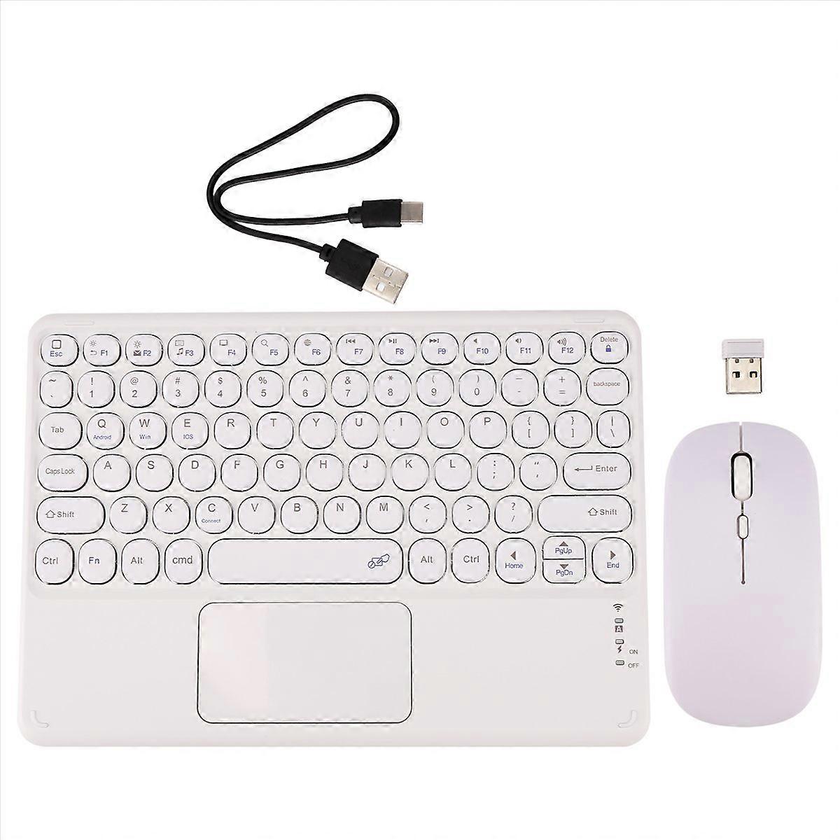 Wireless Keyboard and Mouse Set with Round Keycaps