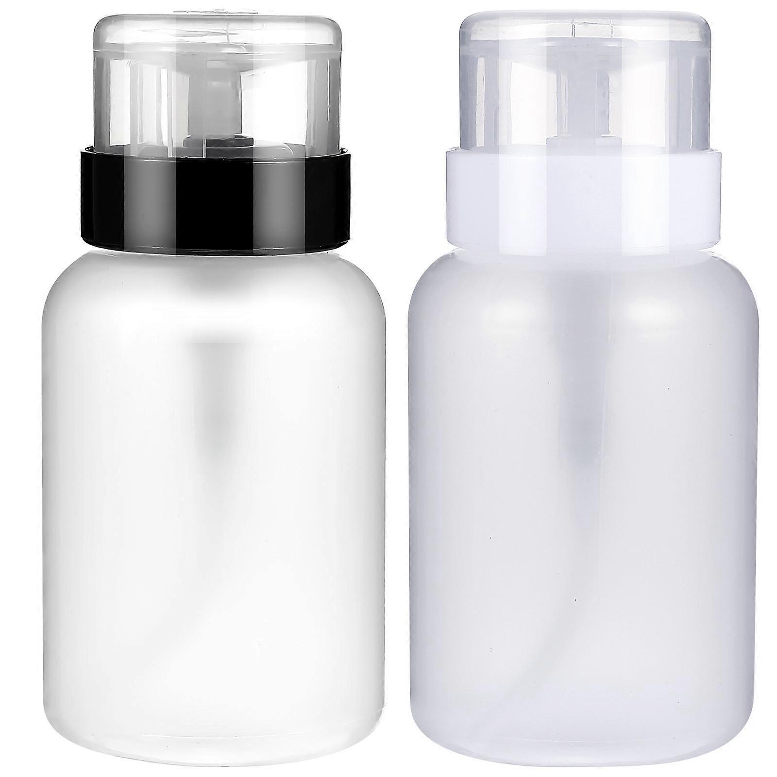 Push Down Plastic Bottles for Nail Polish Remover Dispensing 2Pcs Pump Bottles