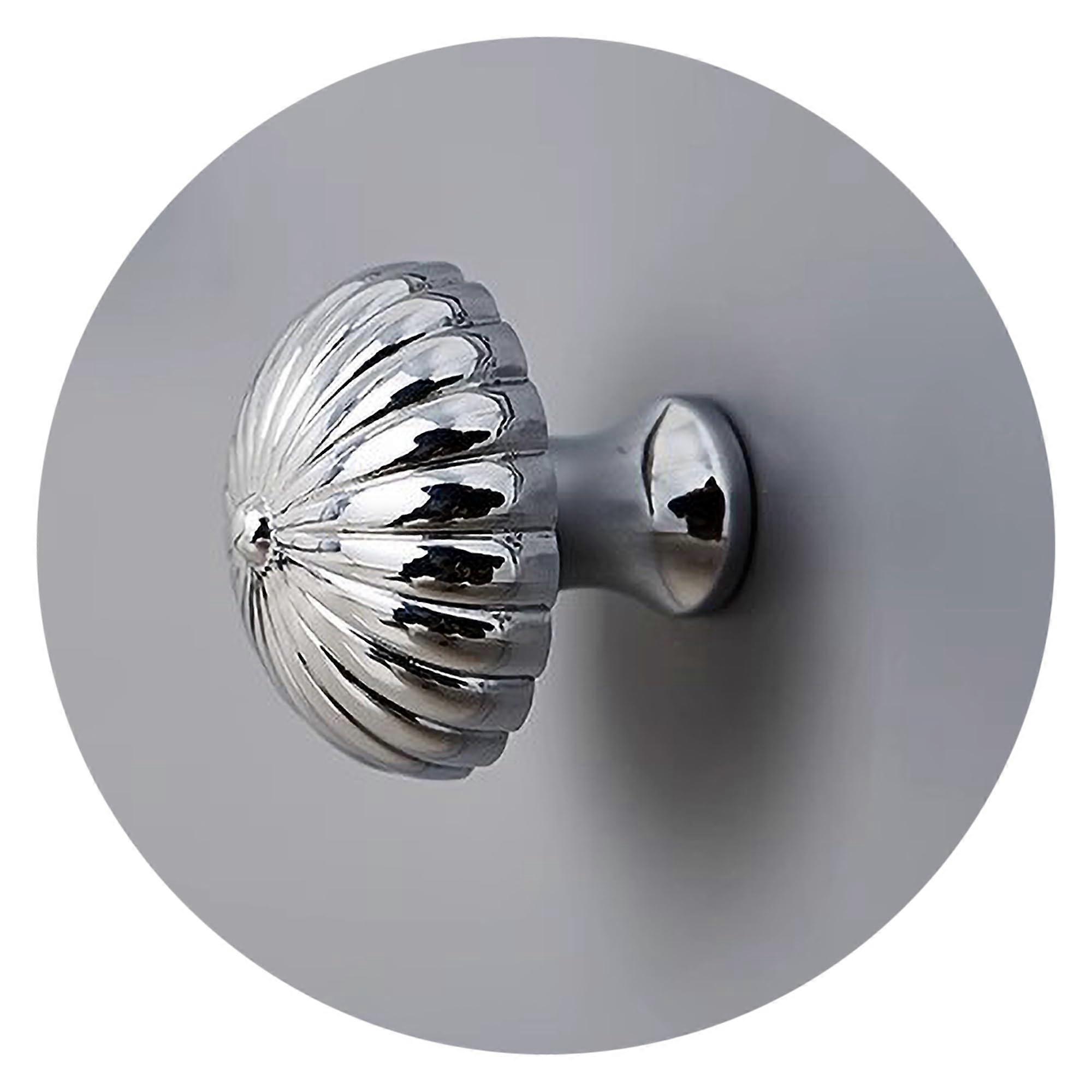 Electroplated Silver Cabinet Knobs 6 Pack, Modern Kitchen Drawer Pulls, Uniform Finish, Easy Clean