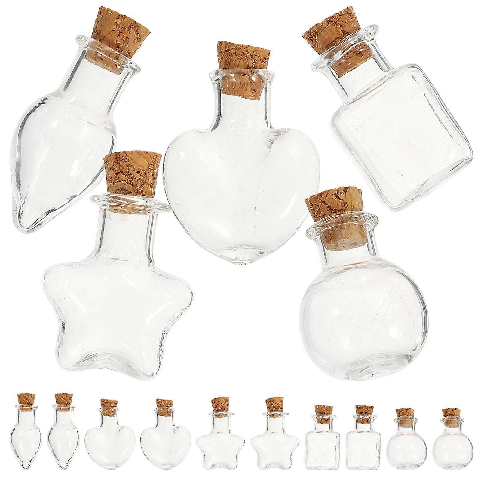 15pcs Small  Cork Bottles Multi-function Wish Bottles Delicate Miniature Bottles